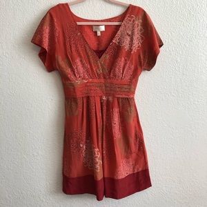 ANTHROPOLOGIE MOULINETTE SOEURS Silk Floral Dress